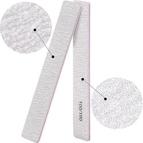 Miniatura 2 de Juego de 18 limas de uñas de grano 100180 y pulidoras de doble cara, limas de uñas ásperas, bloque amortiguador más suave para uñas acrílicas