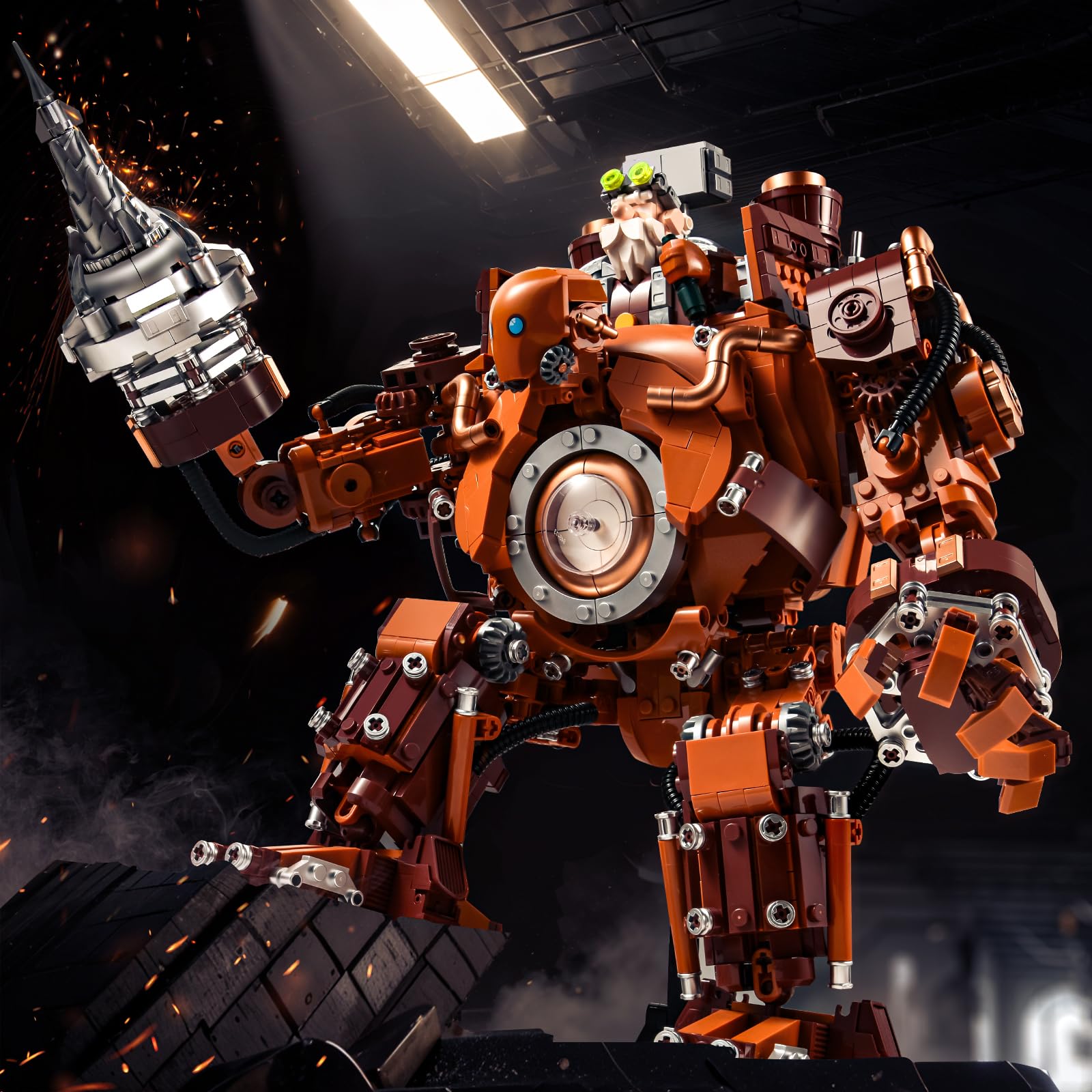 Mech Building Set per adulti, Transforming Warrior Robot Model Kit con arma, Action Mecha Building Blocks per la casa o l'ufficio, Regalo creativo da collezione per adolescenti dai 14 anni in su