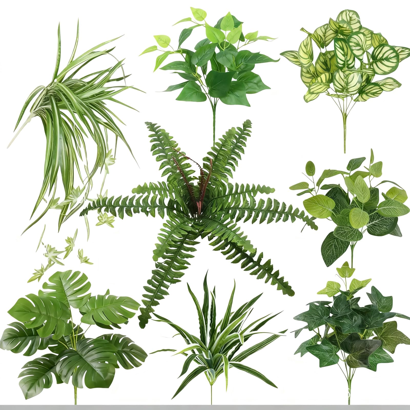 AMSLSIU Stylishly Crafted Artificial Outdoor Plants Lifelike Faux Plant Set For Enhancing Gardens Patios And Outdoor