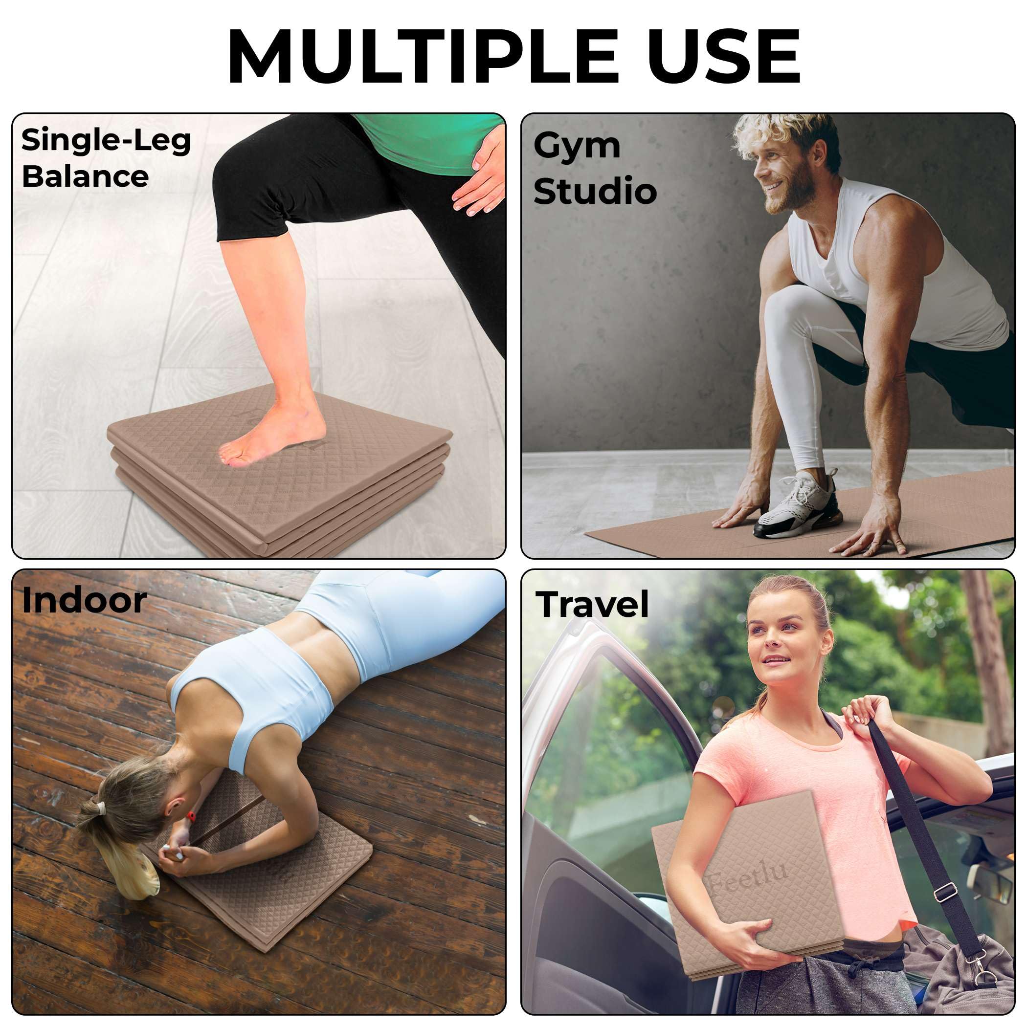 Amazon | 折りたたみ式ヨガマット - 厚さ6mm、軽量で旅行用に保管し