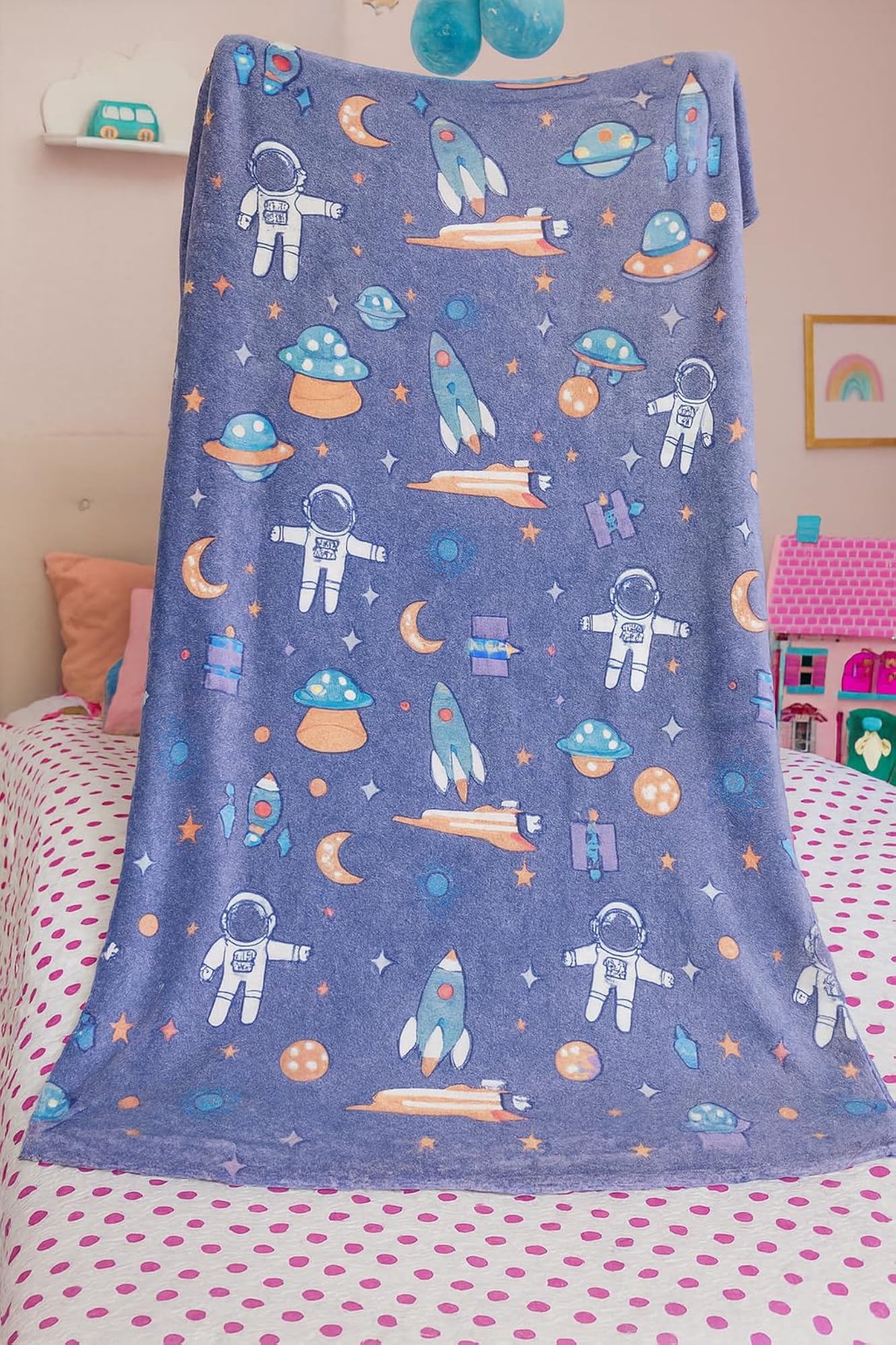 Magical Unicorn Fairy Fleece Blanket, Soft Plush Throw