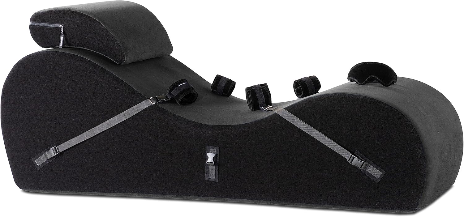 Liberator Lyza Lounger Valkyrie Edition - Velvish/Microloop with Microfiber Cuff Kit, Black