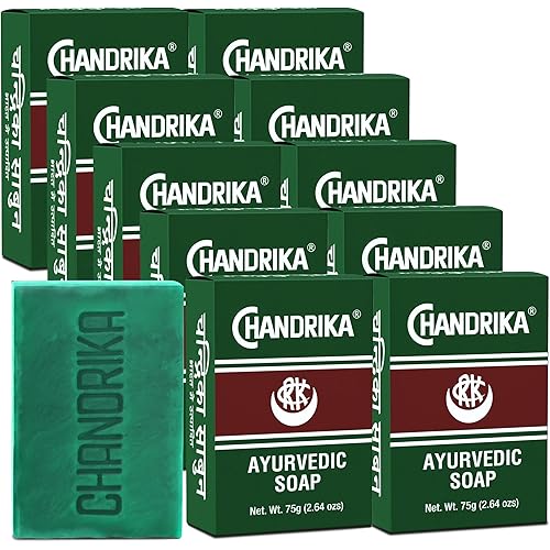 Chandrika Bath and Body Ayurvedic Bar Soap, Pack of 10 - DIRECT FROM CHANDRIKA - AUTHORIZED IMPORTERS AND DISTRIBUTORS. OF ORIGINAL CHANDRIKA LINE