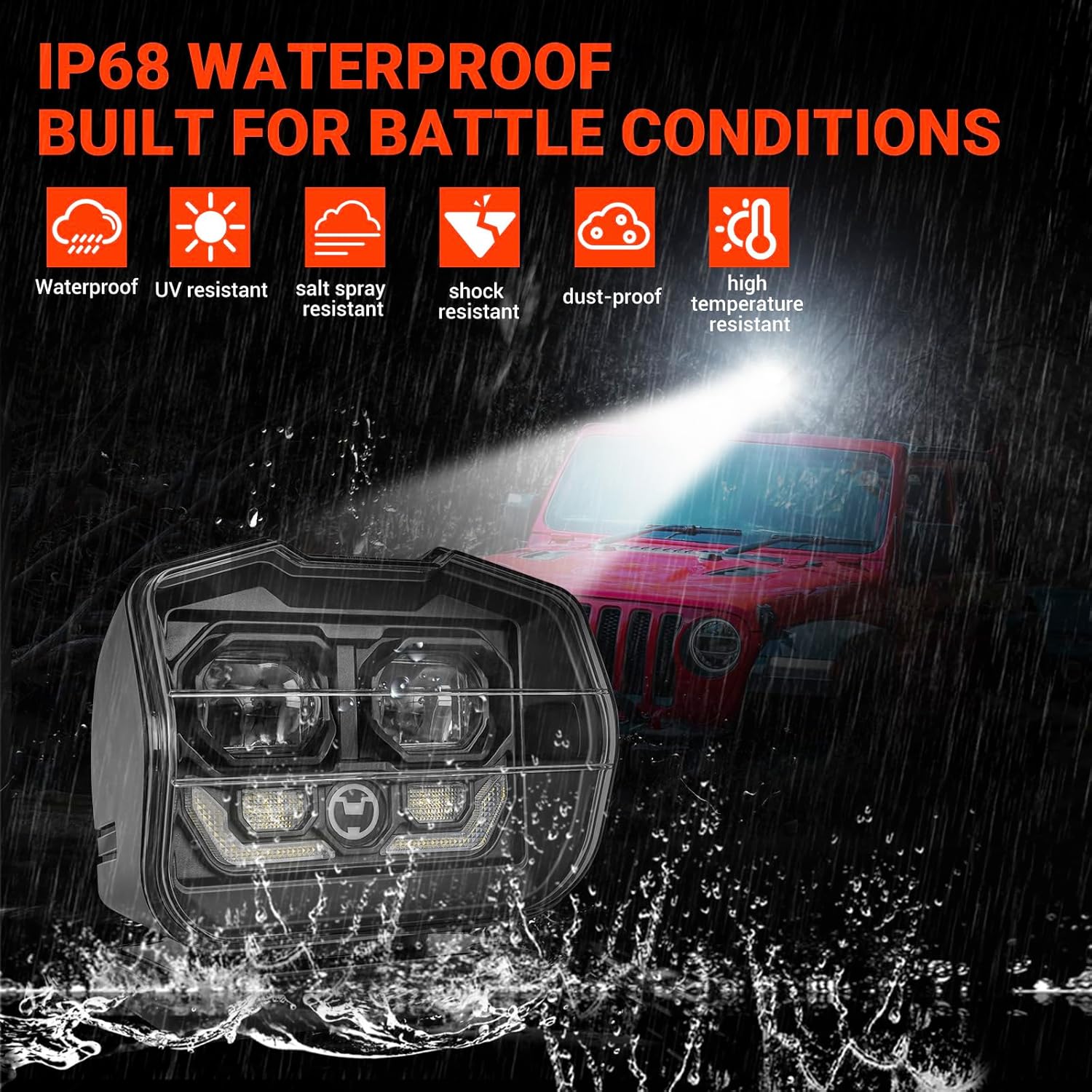 SUPAREE Remote Control LED Spotlight, 60w 5000lm Outdoor LED Searchlight Auto-Reset 360°Rotation for Boat Truck Offroad Marine Wireless Magnetic Spot Light, (6 Strong Magnets & Automatic Searching)