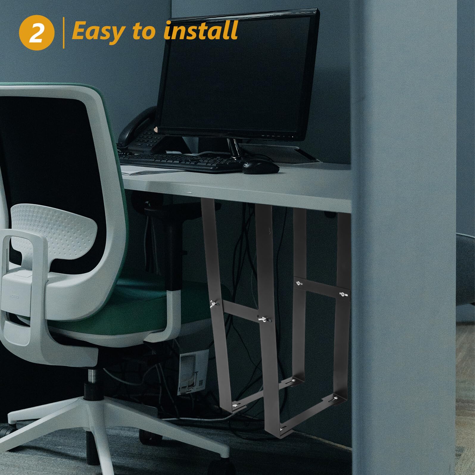 Soporte Ajustable de Acero al Carbono con Diseño Especial y Estructura Resistente para Montaje Debajo del Escritorio en Oficina