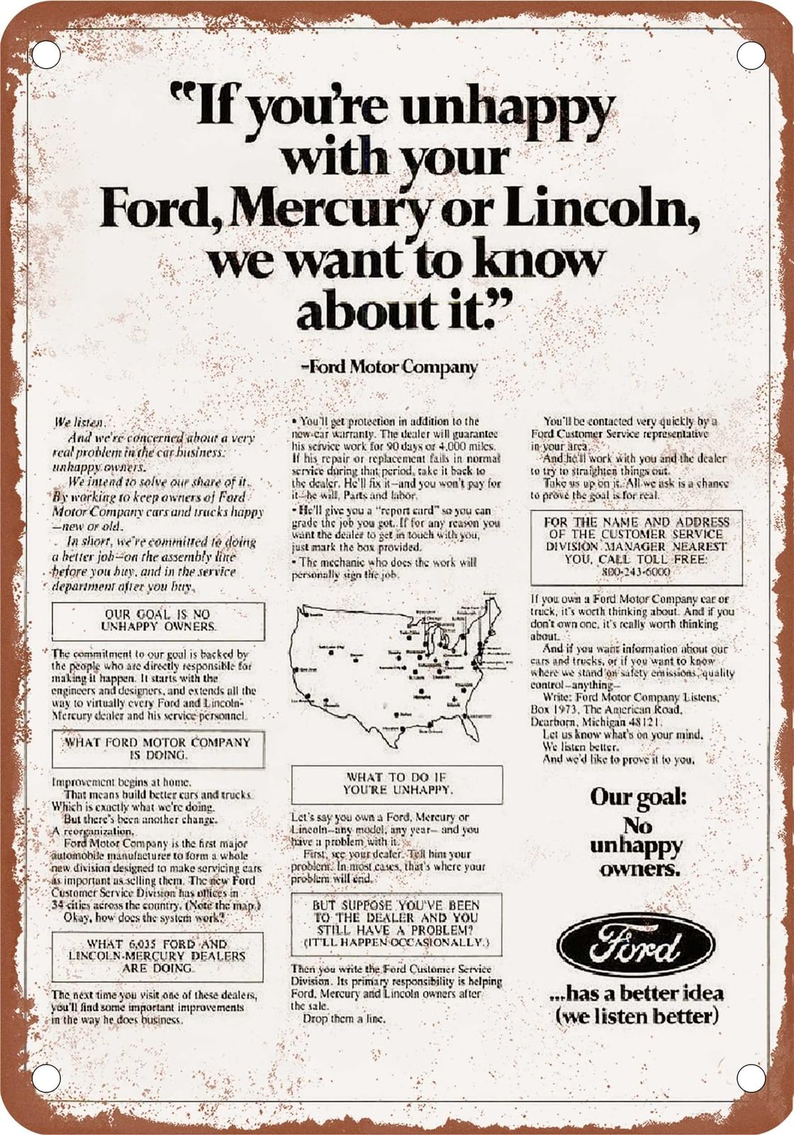 METAL SIGN - 1972 FMC Vintage Ad 01 - Old Retro Rusty Look home decor