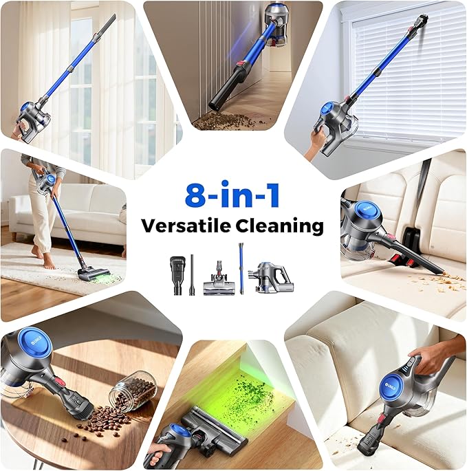 Aspiradora Inalámbrica Escoba 40Kpa Filtro HEPA 45 Minutos miniatura 6