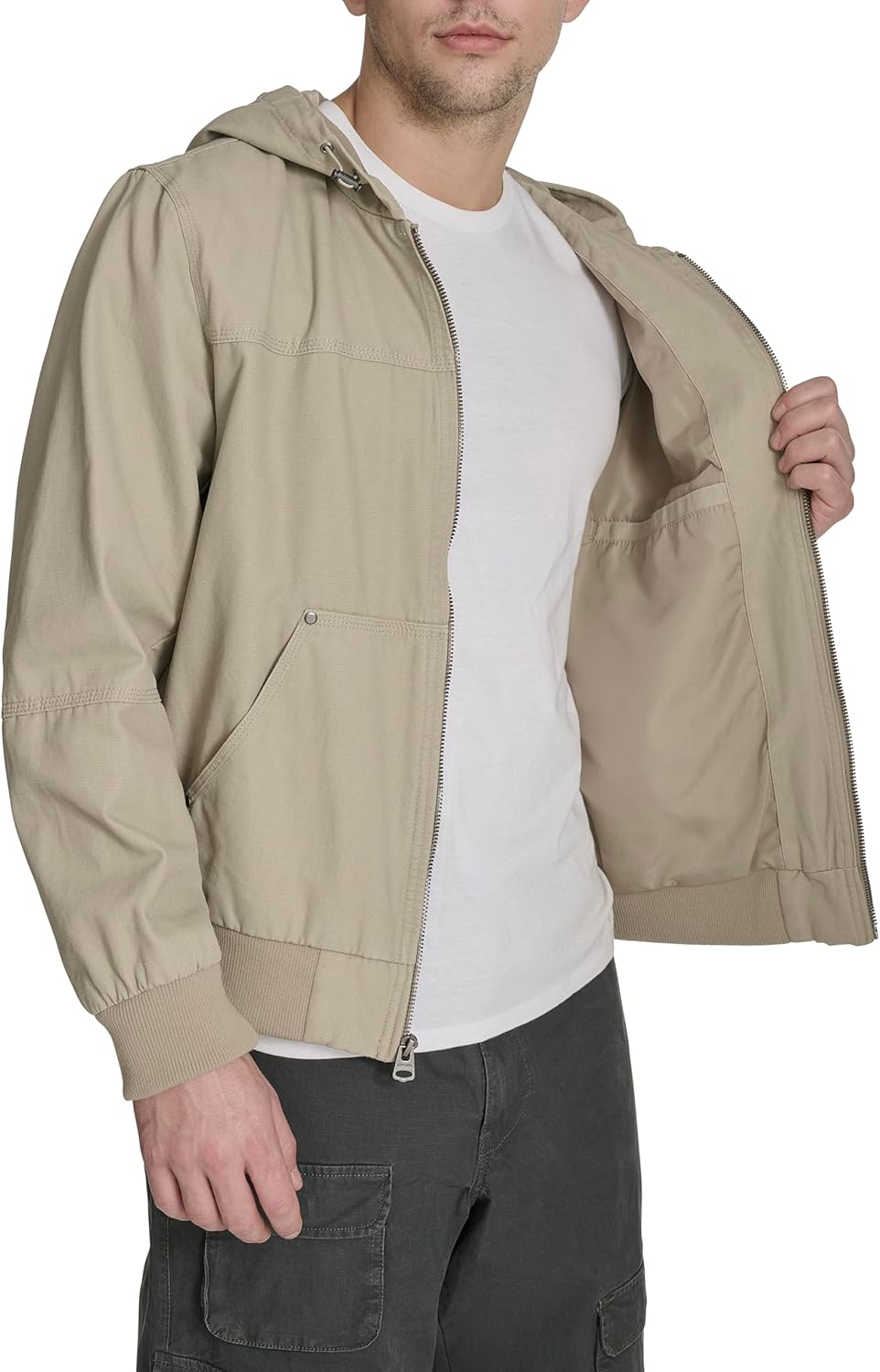 Levi's Men's Workwear Cotton Canvas Hooded Bomber Jacket (Regular & Big & Tall Sizes) - Image 5
