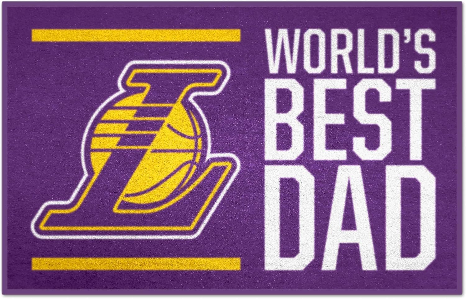 FANMATS 31190 Los Angeles Lakers Starter Mat Accent Rug - 19in. x 30in. | Sports Fan Home Decor Rug and Tailgating Mat World's Best Dad Starter Mat