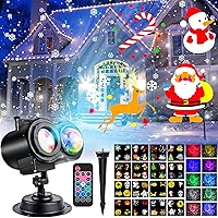Vista 1 de Luces de proyector de Navidad al aire libre, luces de proyector de copo de nieve, luces LED de proyector de vacaciones impermeables con control