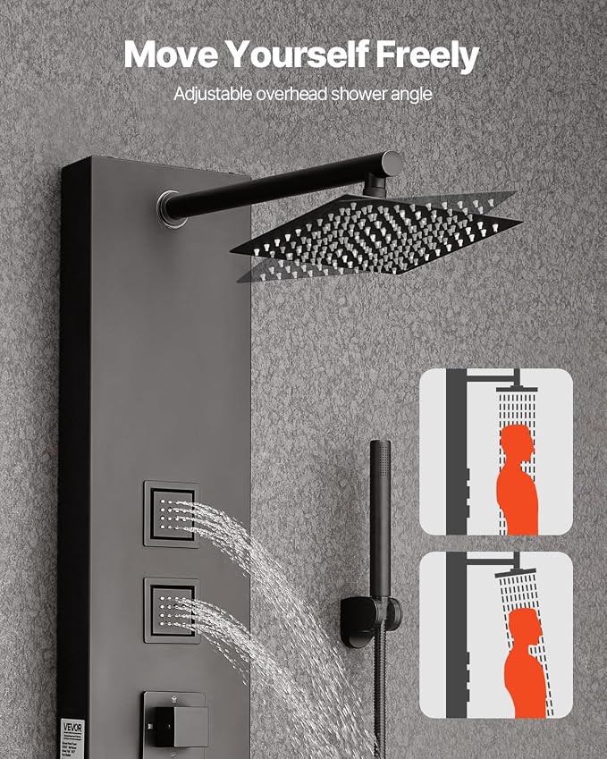 Columna de ducha acero inoxidable cepillado 49 pulg miniatura 6