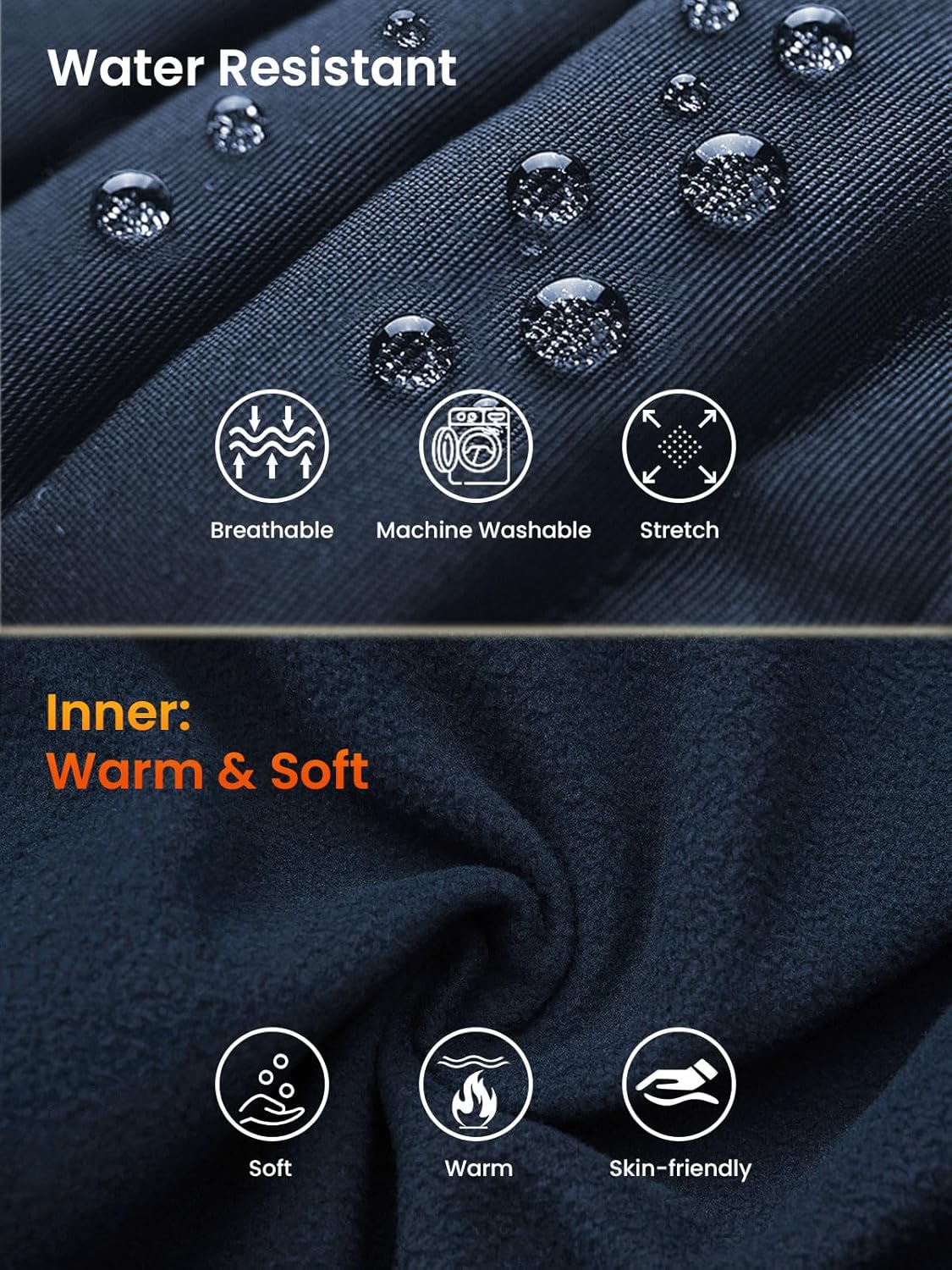 HOdo 34"/36" Inseam Mens Tall Sweatpants Water Resistant Fleece Lined Pants Men with 3 Pockets Workout Joggers - Image 6