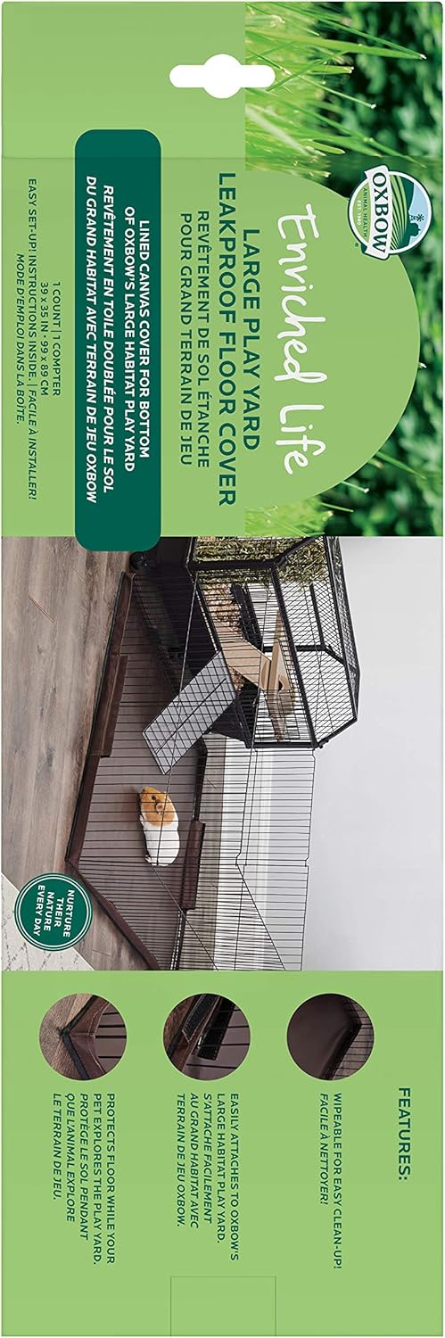 Oxbow Enriched Life Large Play Yard Leakproof Floor Cover, Essential for Rabbit Cage, Guinea Pig Cage Floor Cover, Bunny Supplies, Guinea Pig Stuff, Oxbow, Rabbit Playpen Must Have (Pack of 2)
