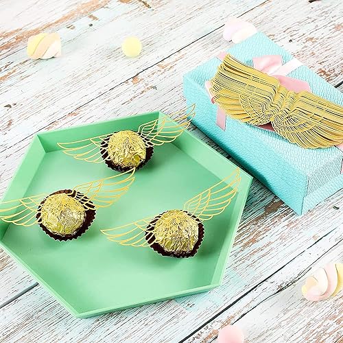 Miniatura 5 de 50 piezas de decoración de cupcakes de chocolate con purpurina dorada para magos, decoración de fiesta de mago, decoración ahuecada para suministros