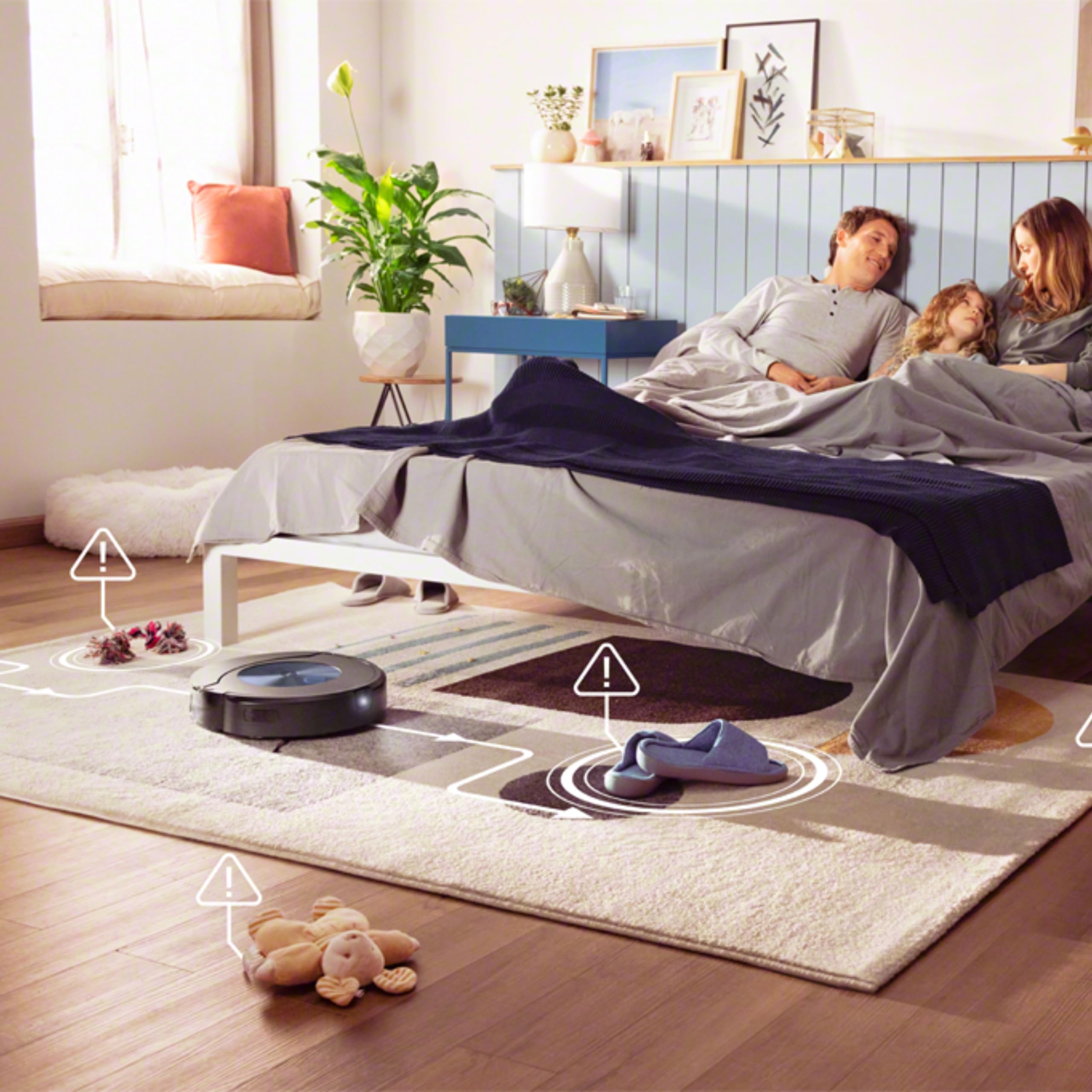 iRobot Roomba Combo j7+, Robot Aspirapolvere Lavapavimenti, Base Autosvuotante, Mappatura Intelligente, Wi-Fi, Rilevamento Ostacoli, 2 Spazzole Multi-Superficie, App e Assistente Vocale