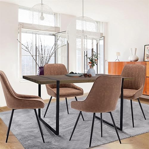 Miniatura 28 de Alunaune Juego de 2 sillas de comedor modernas, sillas de cocina tapizadas, silla de ocio sin brazos de mediados de siglo, silla auxiliar de Gris