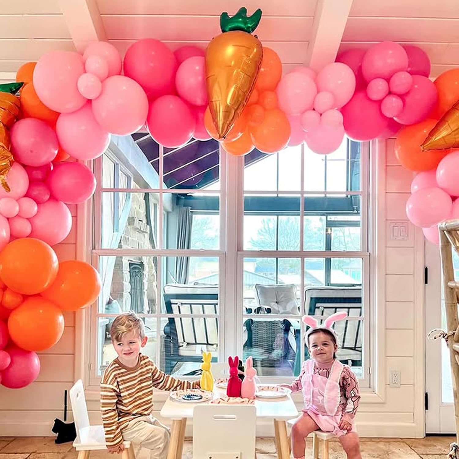 Carrot-Balloons Easter-Balloons 3PCS Easter Carrot Vegetable Party Decorations Cute Orange Balloon Set Spring Events Birthday Holiday Celebrations