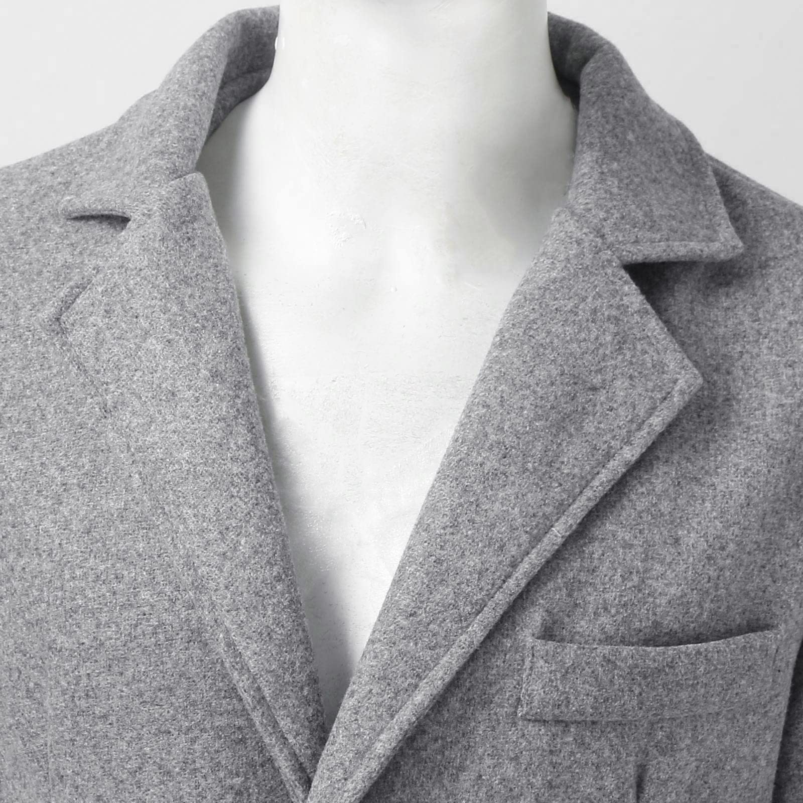 Generisch Manteau d'hiver pour homme grande taille col à revers manches longues veste en cuir rembourrée manteau épais veste en peau de mouton