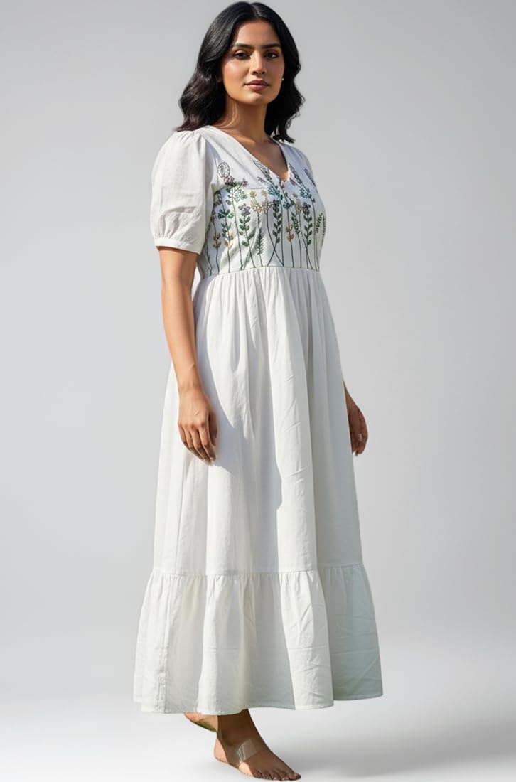 sachin and babi light blue dress Black Embroidered Cotton Beach Maxi Dress main image 1