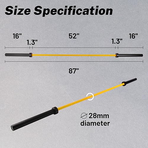 Miniatura 3 de HUISHENG Barra olímpica de 7 pies para levantamiento de pesas, prensa de banco, peso muerto, sentadillas, barras de entrenamiento de fuerza con