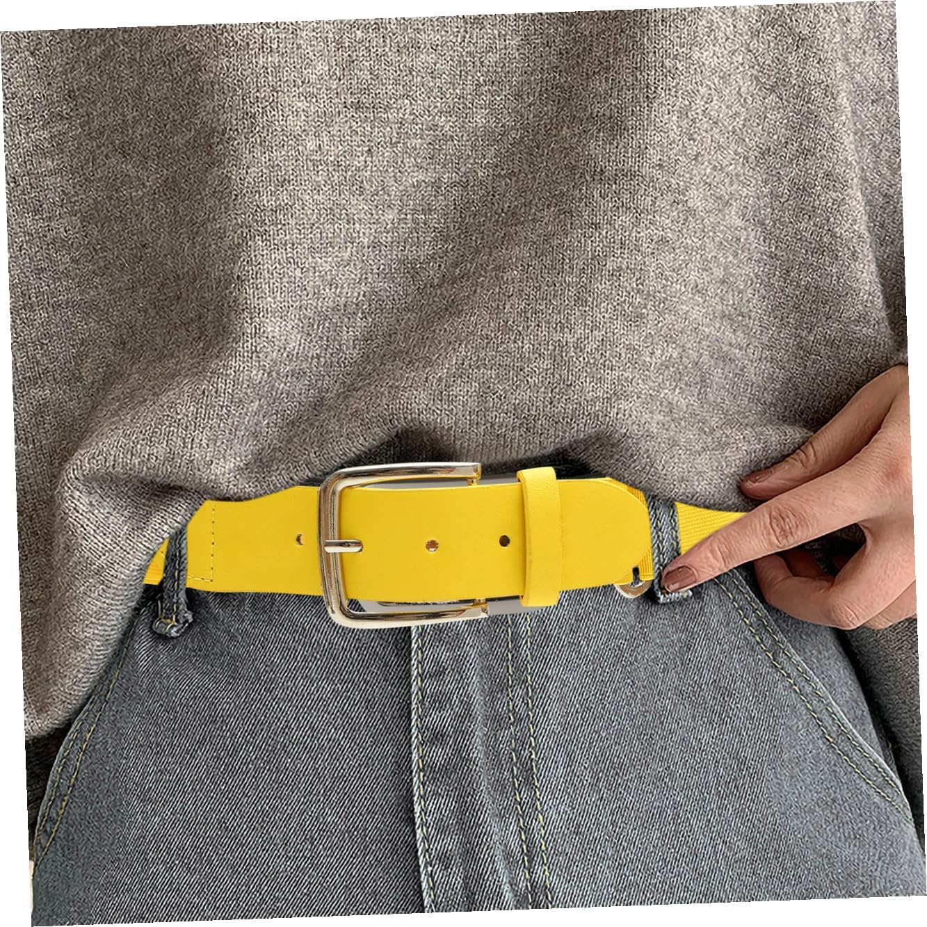 Men’S and Women’S Elastic Baseball Belt with Adjustable Softball Girdle, Yellow Stretch Faux Leather Sports Waistband for Outdoor Team Sports and Baseball Pants Random Random Color