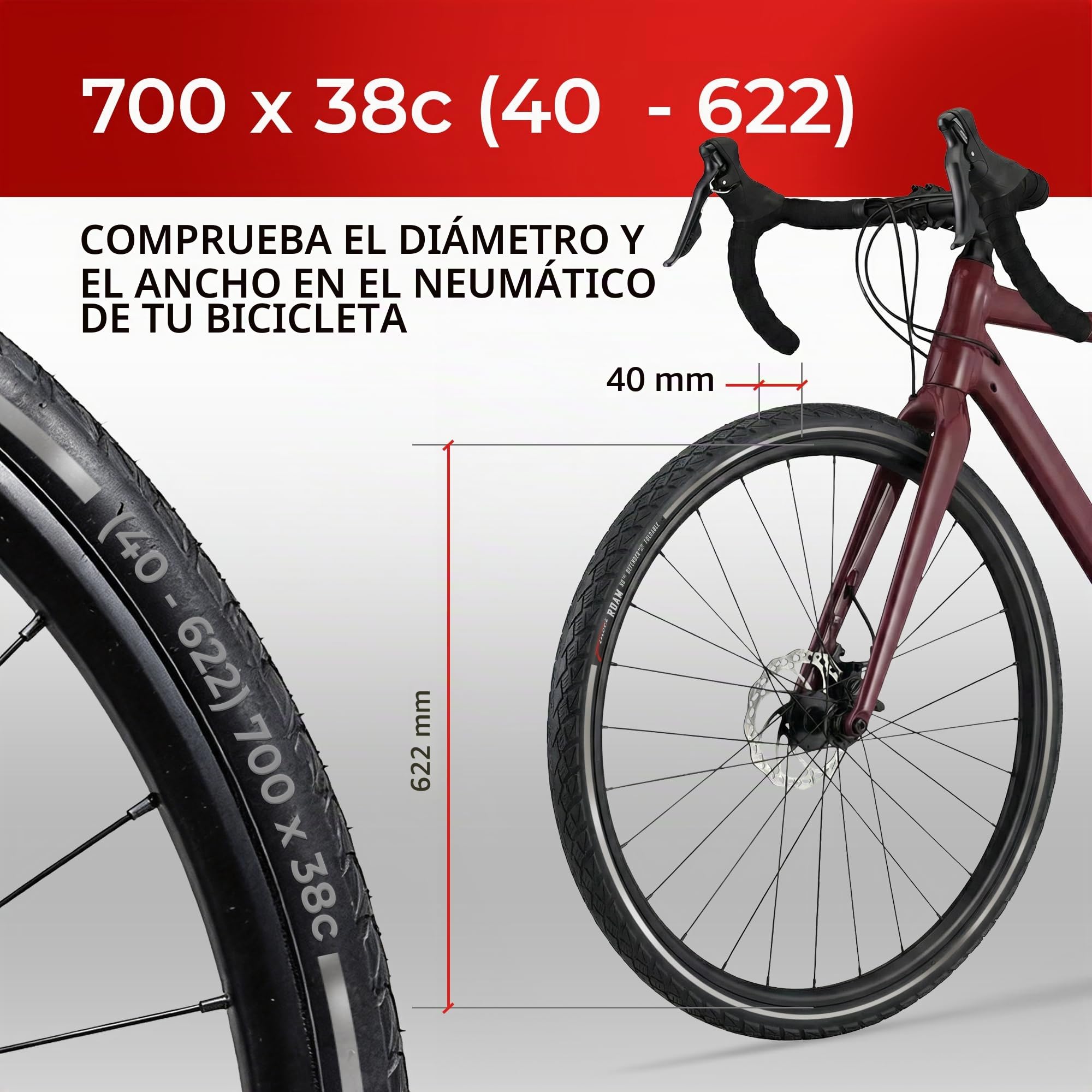 Fincci Cubierta 700x38c 40-622 Plegable con Protección Antipinchazos LVL3 | Cubierta Bicicleta 700 x 38 con Banda Reflectante y Presión de 50-80 PSI para un Rendimiento Óptimo - Pack de 2