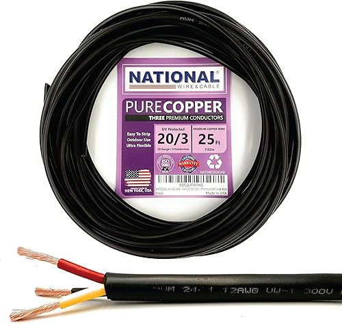Miniatura 39 de Cable de alambre y cable nacional – Alambre de cobre premium de 12 AWG de 2 conductores, 50 pies, trenzado Fabricado en EE. UU., chaqueta flexible