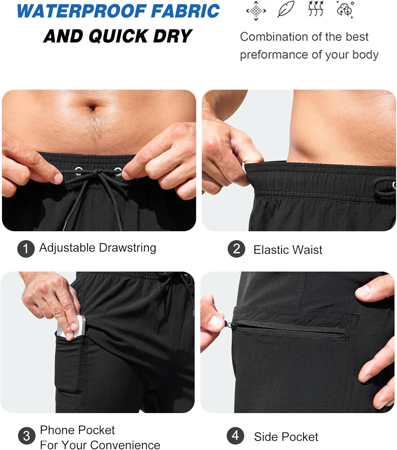 SILKWORLD Mens Swim Trunks with Compression Liner 9 Inch Long Bathing Suit 2 in 1 Beach Quick Dry Shorts with Pockets - Image 6