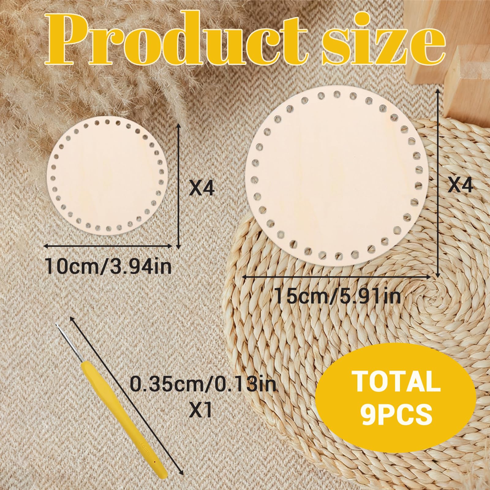 Multiwood – Set Di 11 Uncinetti In Legno (3,5mm – 10mm) Con Incisione – Fatto A Mano In India – Con Supporto – Regalo Ideale Per Nonna - 2