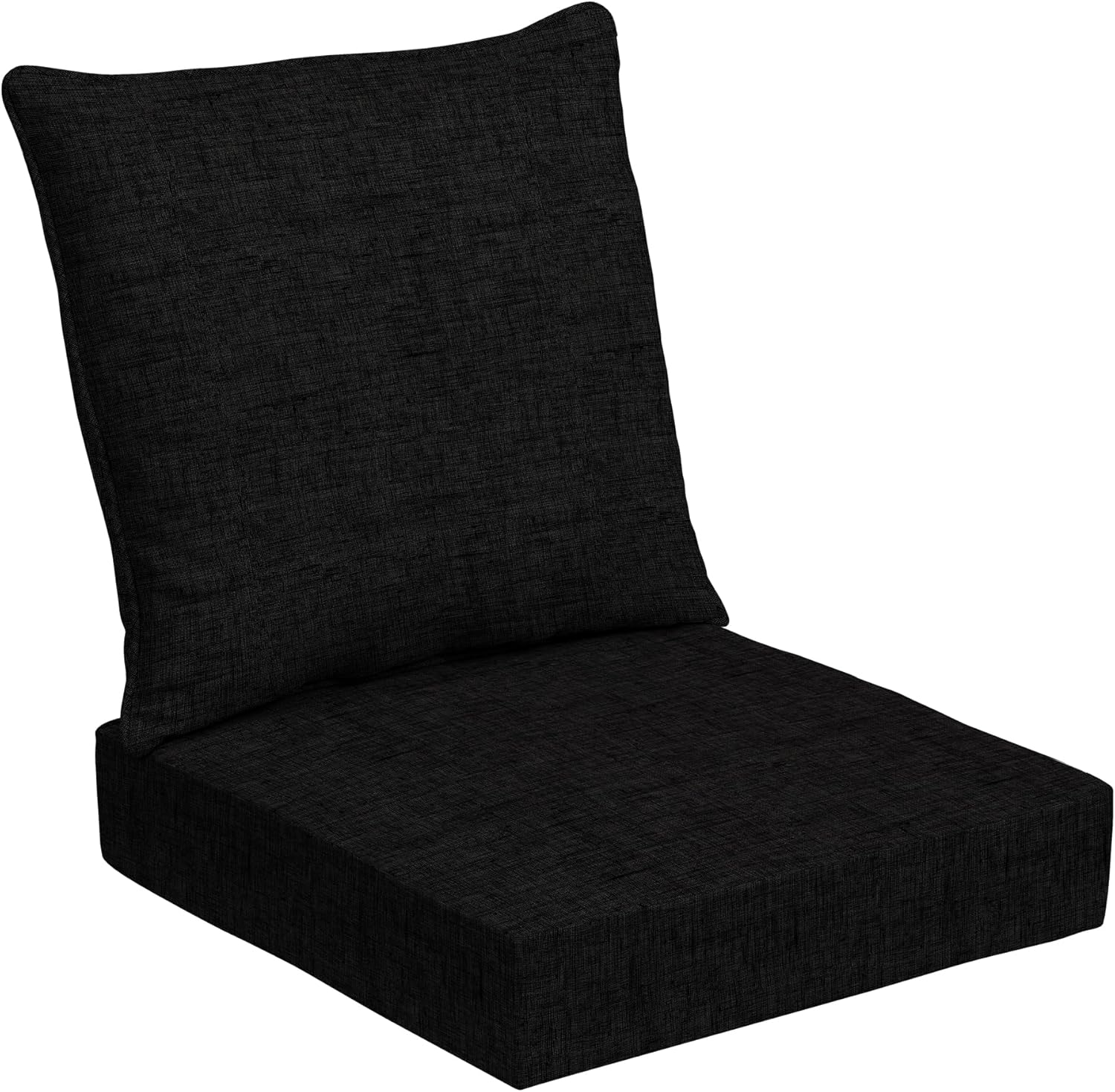 Arden Outdoor Foam Deep Seat Cushion Set, 24x24, Premium High-Density Foam, Never Flattens, Weather-Proof for Patio Chair Sofa Couch, Black Leala thumbnail