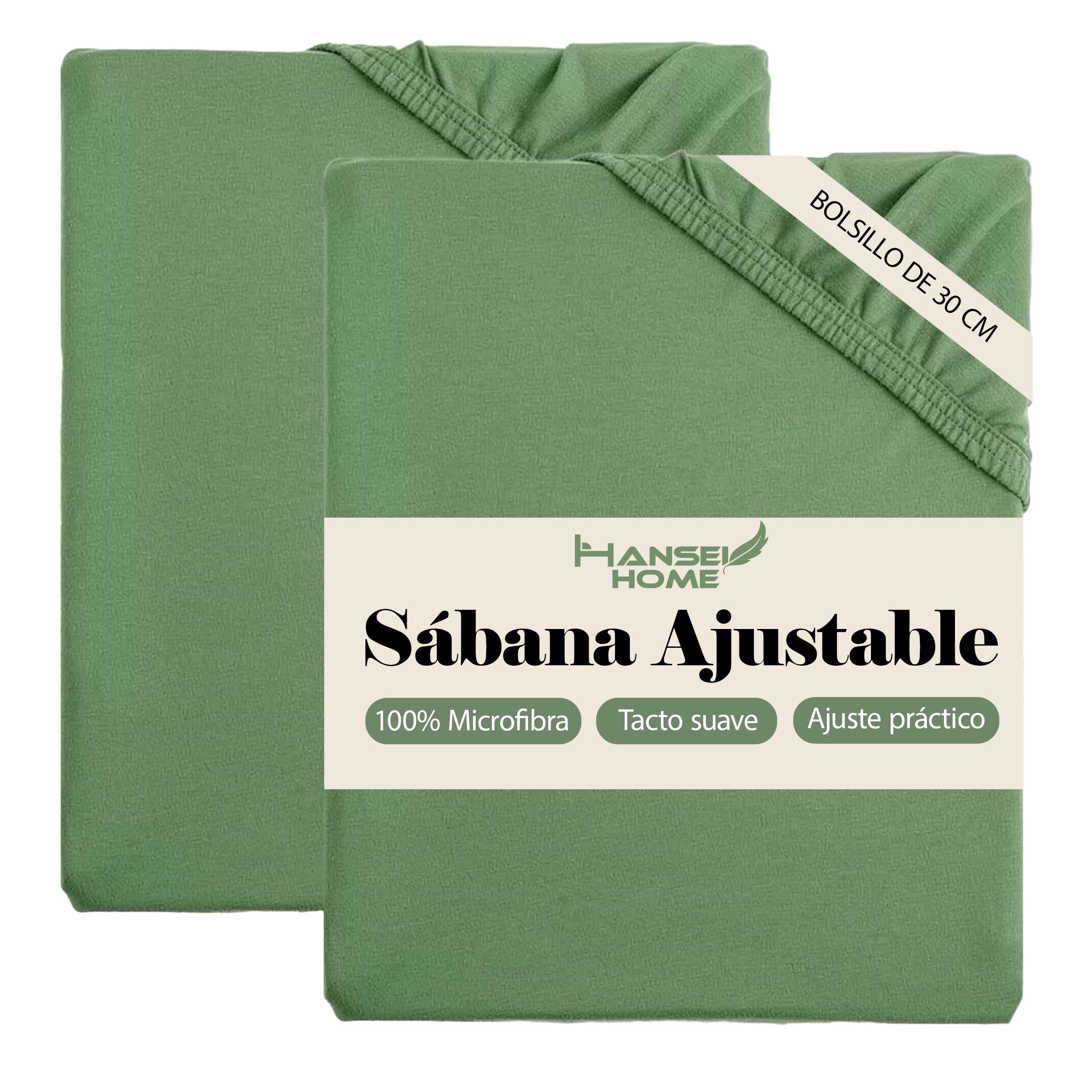 H HANSEL HOME Sábana Bajera Ajustable, Microfibra Transpirable y Suave, Altura 30 cm, Elástico 360° - Sábana Bajera 180x190/200cm – Blanco — view 18