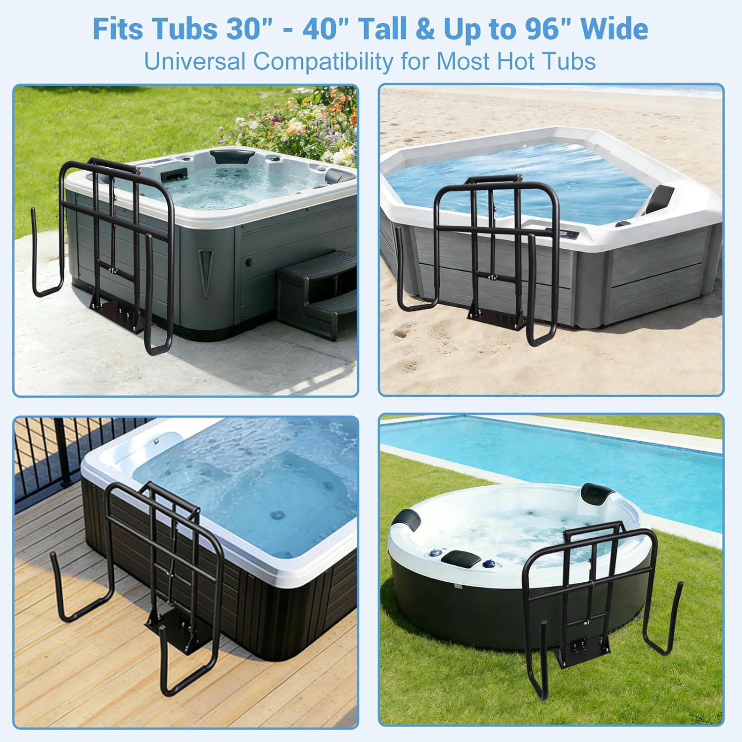 Hot Tub Cover Lift, Aluminum Spa Cover Lift, Spa Cover Lifter for Hot Tub Fit Most Spa Hot Tubs Hydraulic Assist Removal System