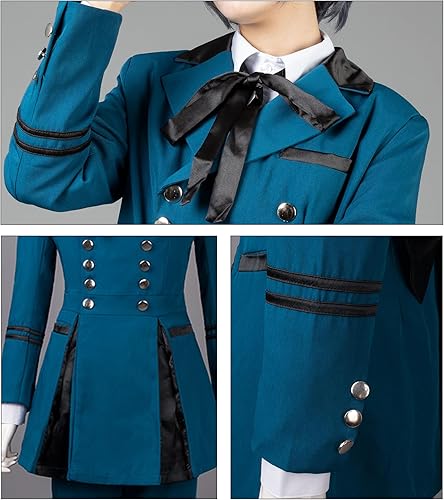 Miniatura 5 de Cosfun Disfraz de cosplay de anime, traje de uniforme azul para Halloween mp003218