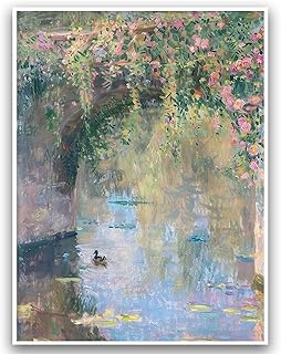 Impressionist Floral Wall Art French Country Floral Wall Art Nature Oil Painting Vintage Colorful Landscape Poster Monet Style Pastel 12x16 Inch Unframed Picture for Home, Office Living Room Bedroom