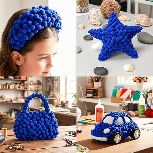 Miniatura 83 de Caydo [400 piezas] - 300 pompones surtidos de 1 pulgada con 100 pompones multicolor para artes y manualidades para niños, decoración de manualidades