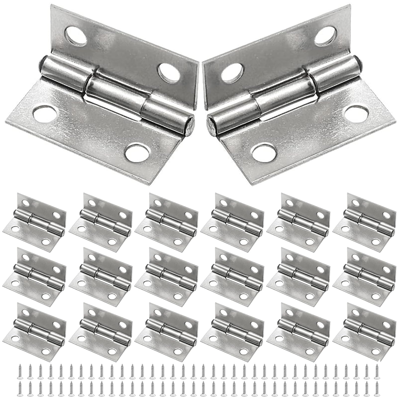 Mini Butt Hinges - 12 Pack Stainless Steel -11