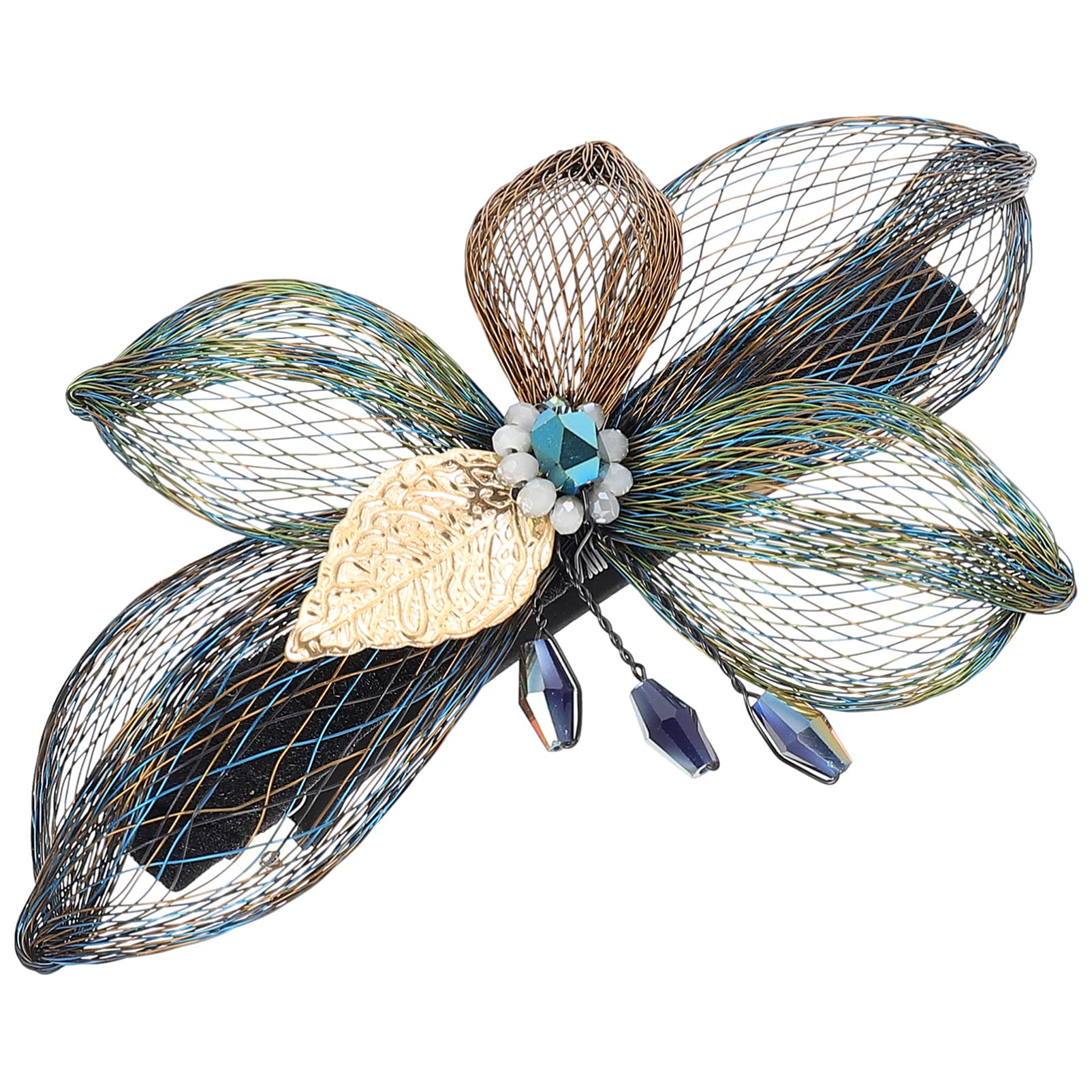 FOMIYES 5 Piezas Horquilla De Alambre De Cobre Peluquero Pinzas De Mandíbula De Cocodrilo Pasador De Pelo Mariposas Pasador Mariposas Cabello Flor De Diamantes De Imitación Primavera Niño