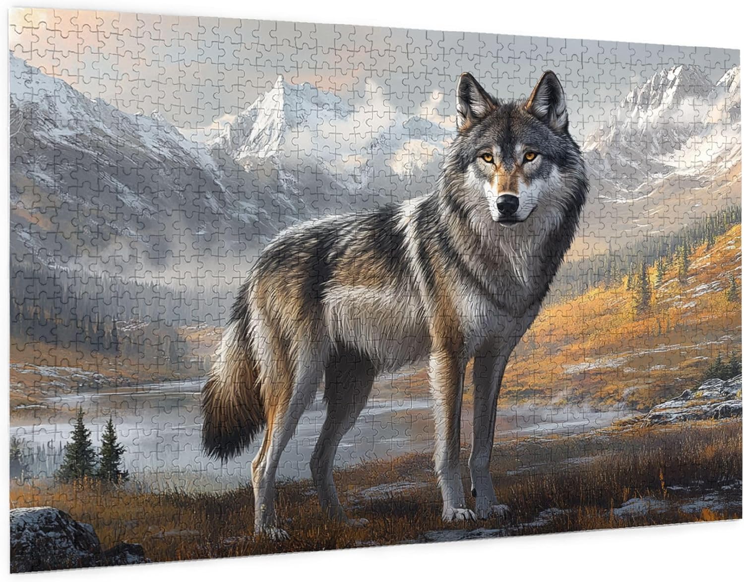 Puzzles for Adults 1000 Pieces, Wolf in The Wild, Wooden Puzzle for Adults, Wildlife-Themed Wooden Puzzle for Adults, Puzzles for Wildlife Lovers, Enjoy The Puzzle Solving Process