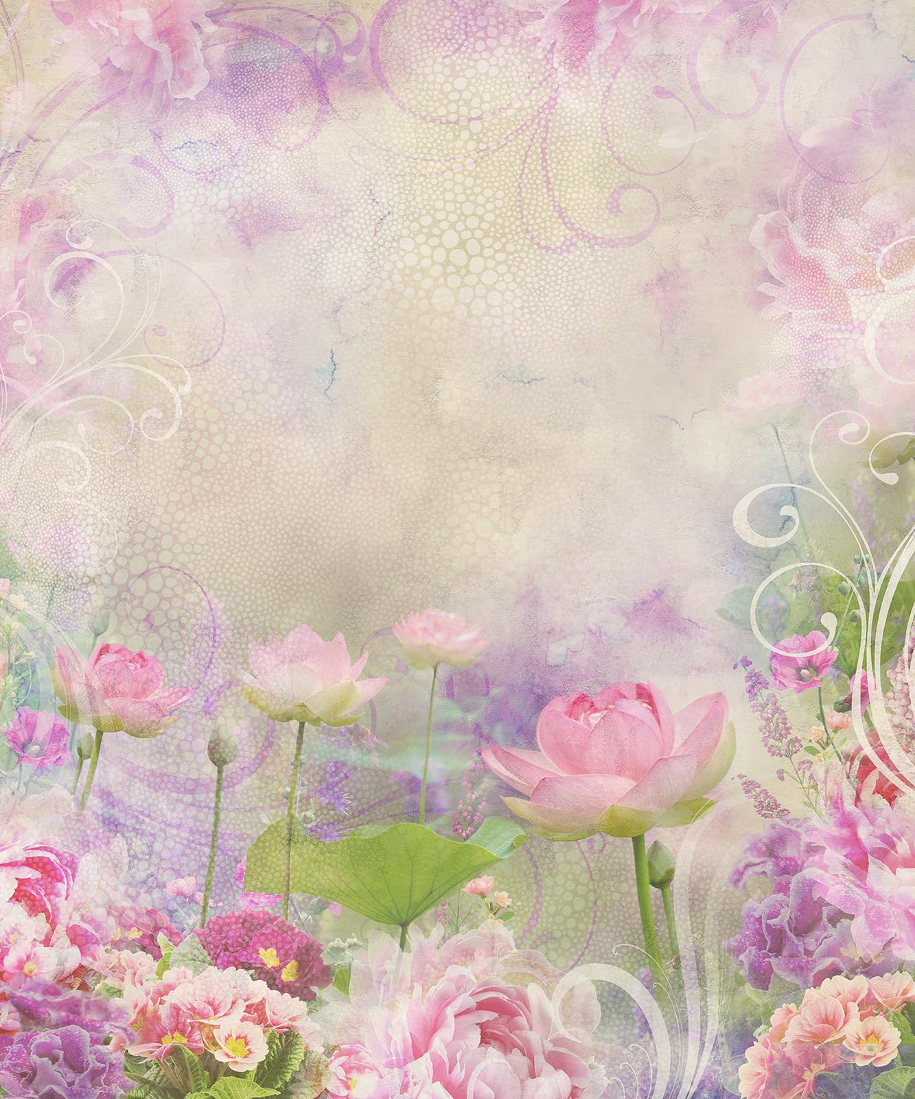 Papier peint panoramique Fleurs grand format 325x390 tapisserie murale