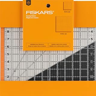 Juego de reglas de costura cuadradas de 2 piezas, 6,5" x 6,5" y 12,5" x 12,5" | Ideal para medir bloques de acolchado medianos y grandes, números fáciles de leer, suministros de costura y acolchado para artes y manualidades.