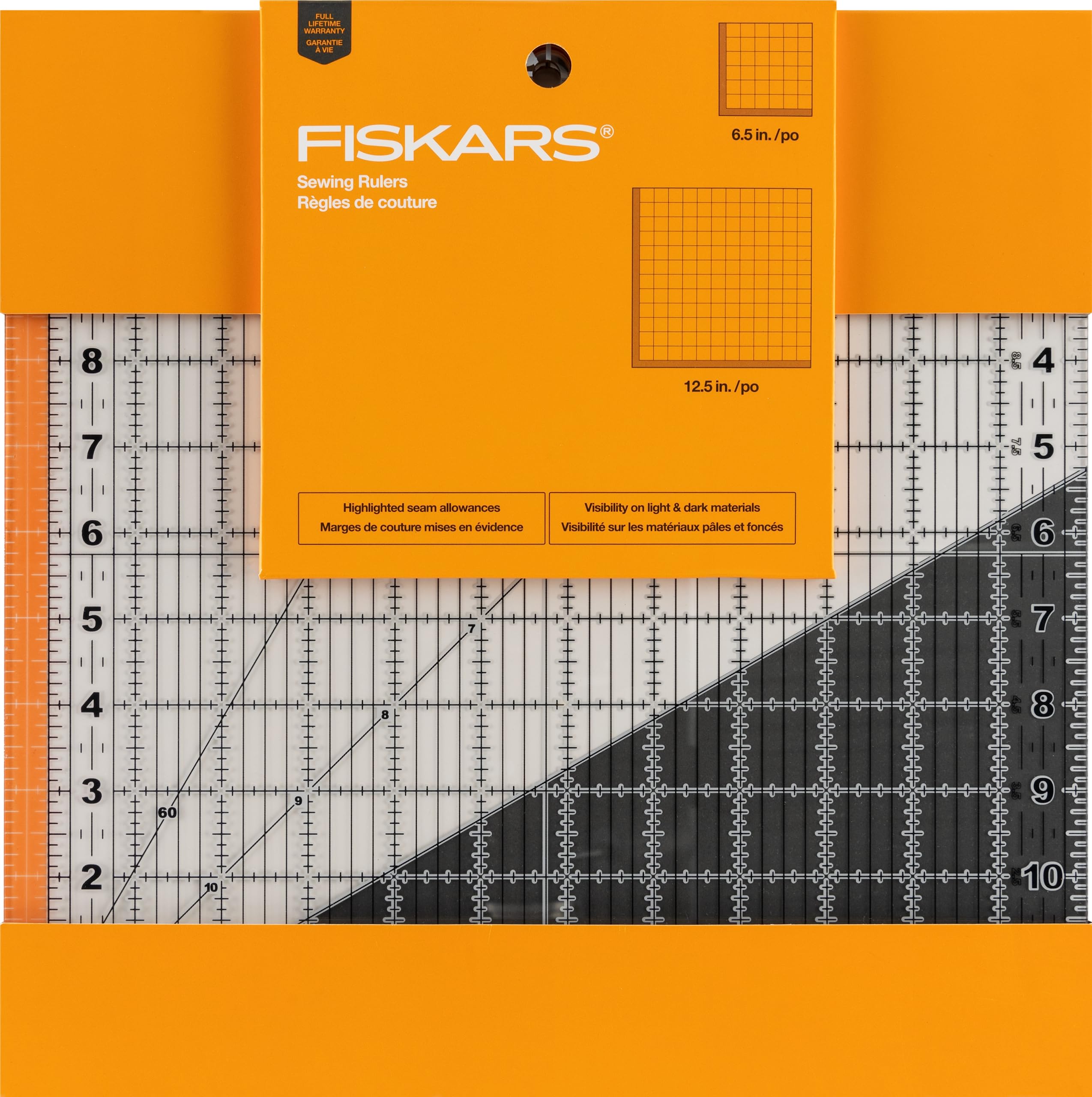 Règles de couture carrées Fiskars acrylique transparent pour gabarit patchwork