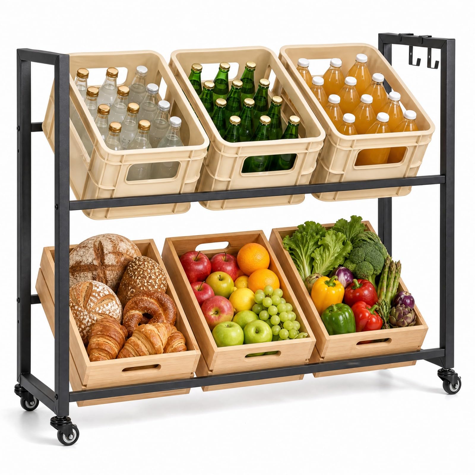 GIANTEX Estantería para 4/6 Cajas de Bebidas (104 x 32 x 89 cm)