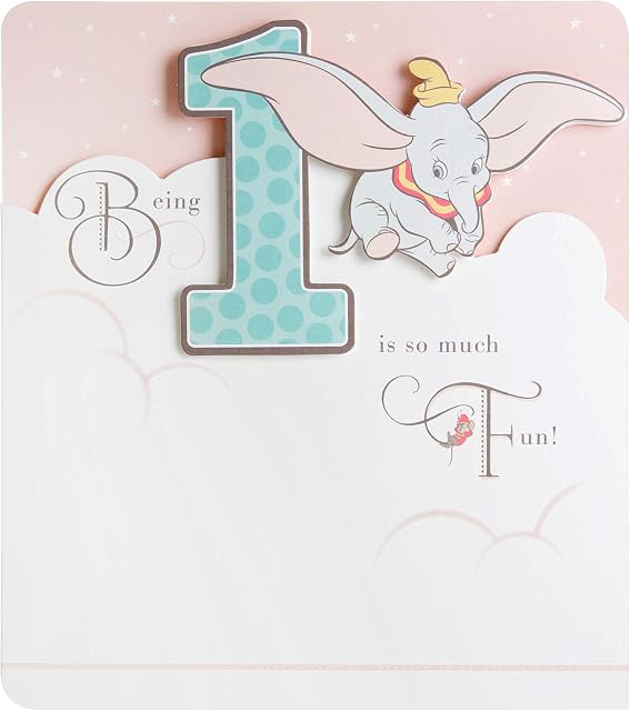 Hallmark Dumbo 1st Birthday Card 'So Much Fun' - Medium