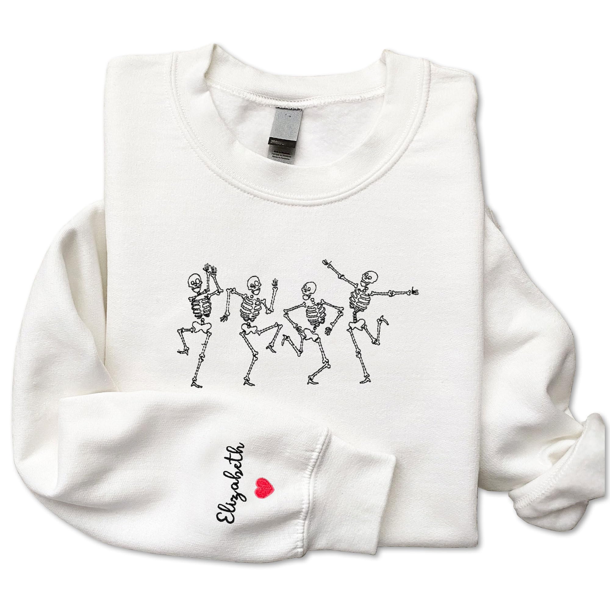 GodLover Custom Halloween Embroidered Sweatshirt, Personalized Spooky Season Hoodie, Gift for Men Women Couple Family