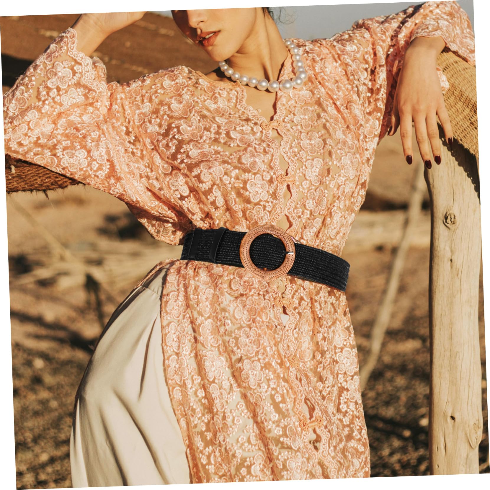 Holibanna 1 Cinturón Con Tachas Cinturones Anchos Para Vestidos De Mujer Cinturón Para Jeans Cinturon Ancho Cinturones Tejidos Para Hombre Cinturones Boho Para Mujer