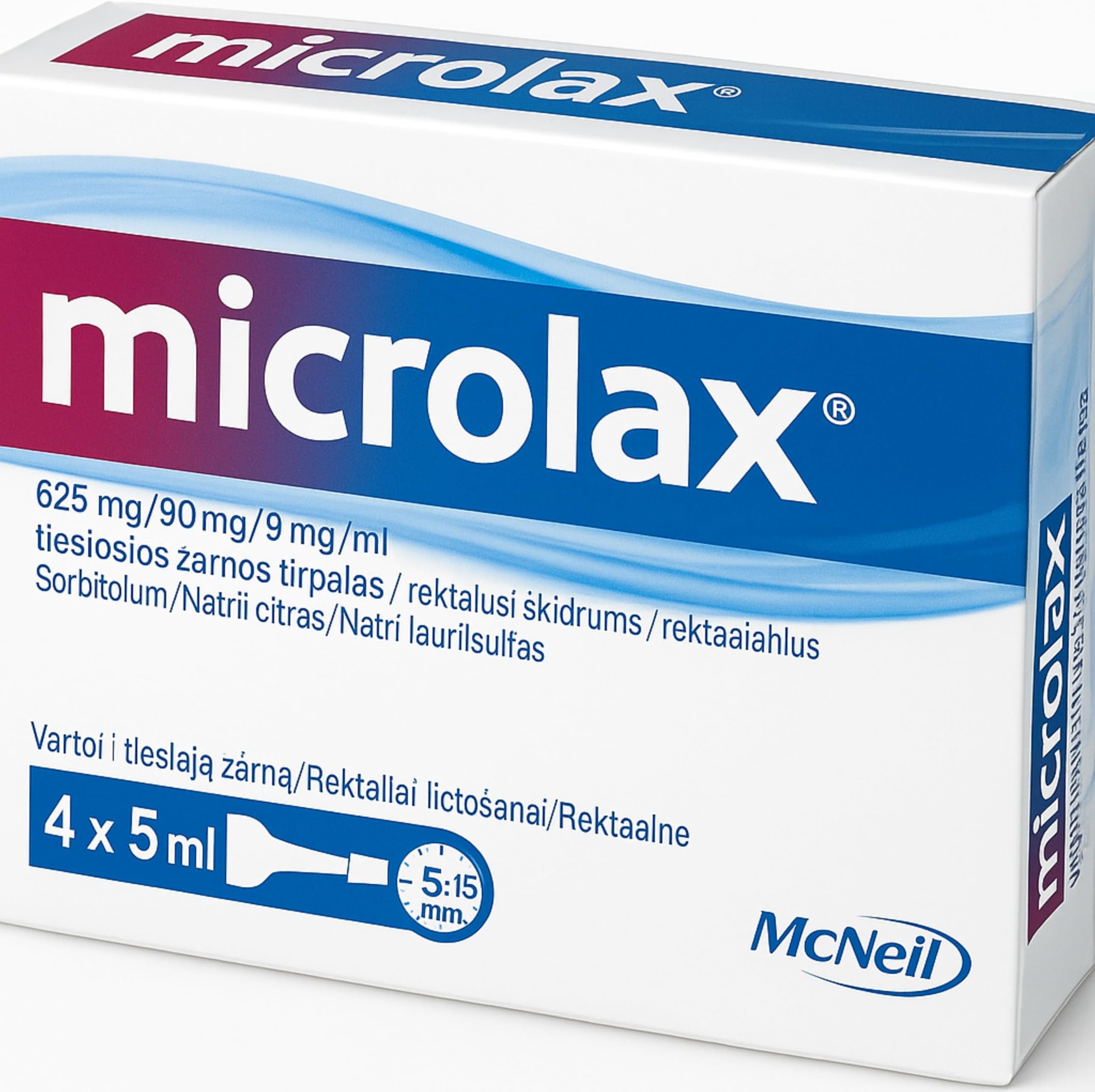 Micro Enema 5ml x 4 Pack – Fast-Acting Laxative for Constipation Relief & Bowel Preparation – Gentle, Effective, and Easy to Use | SterlingSquare