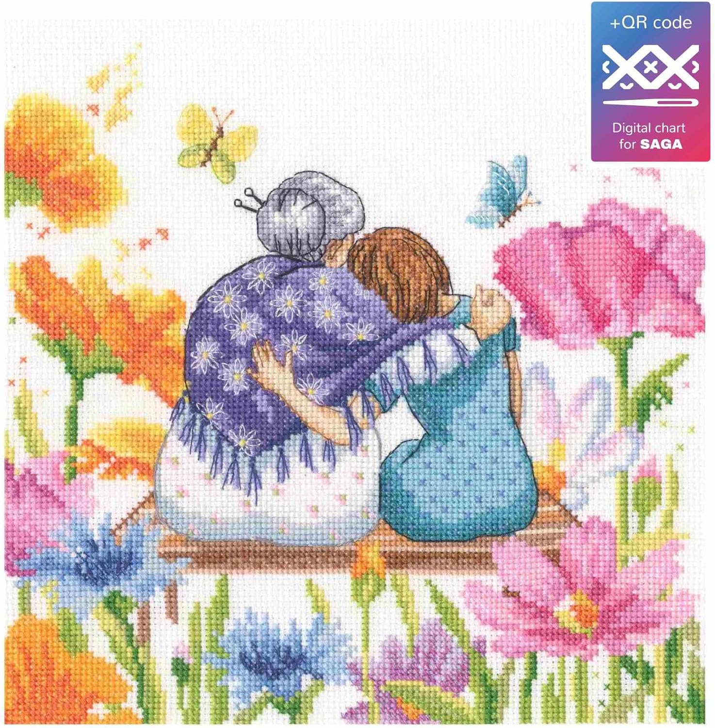 RTO Counted Cross Stitch Kit, Granny Mothers Day M1040, 22.5x22cm (8.8"x8.6")