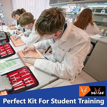 Complete Suture Practice Kit For Medical Students Vets & Nurses for Training, Reusable True Skin Feel Silicon Suturing Pad With Necessary Tool Kit For Training (Complete Kit)