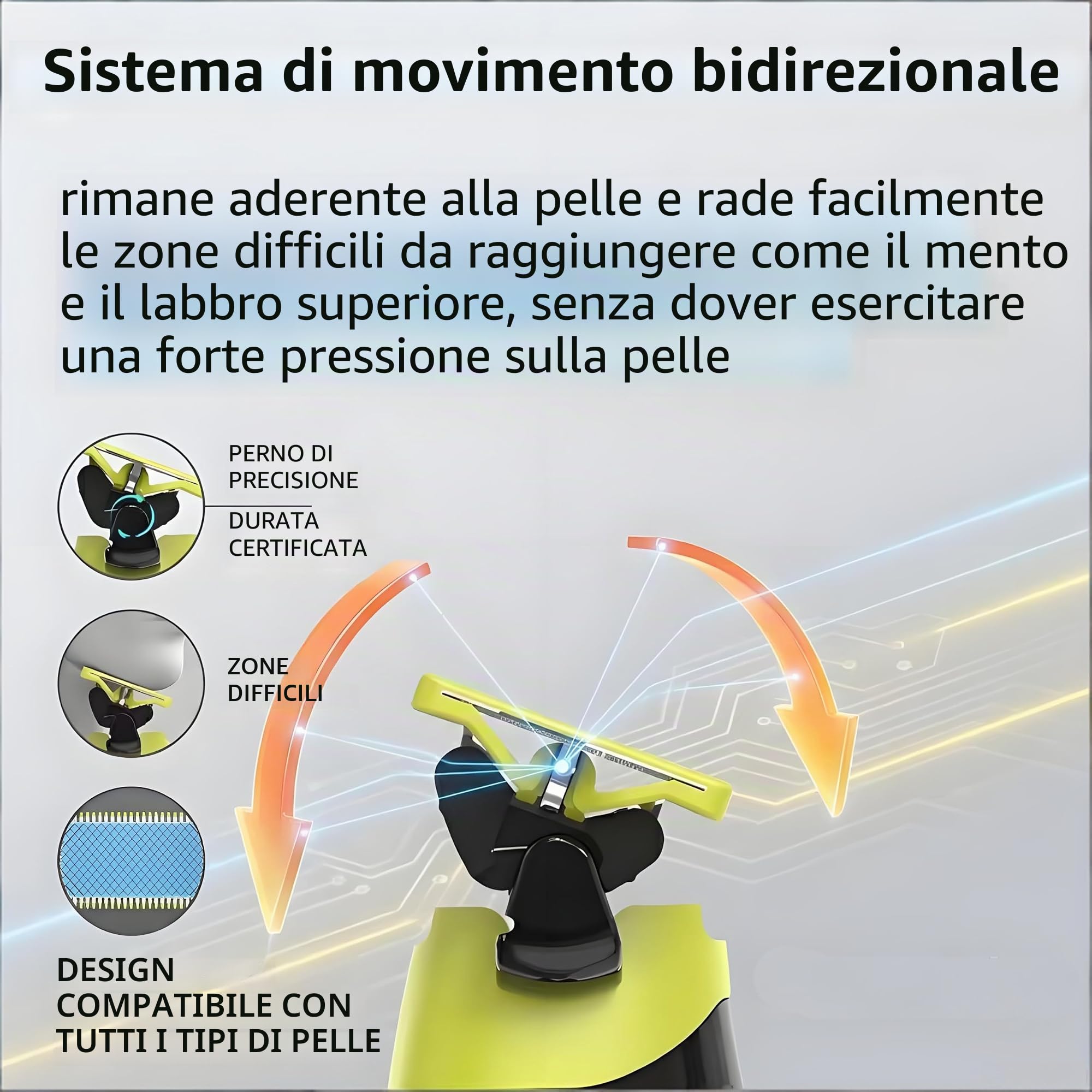 2/3/4/6 lame di ricambio in acciaio inox compatibili con tutti i modelli OneBlade - Lame antiattrito (4)