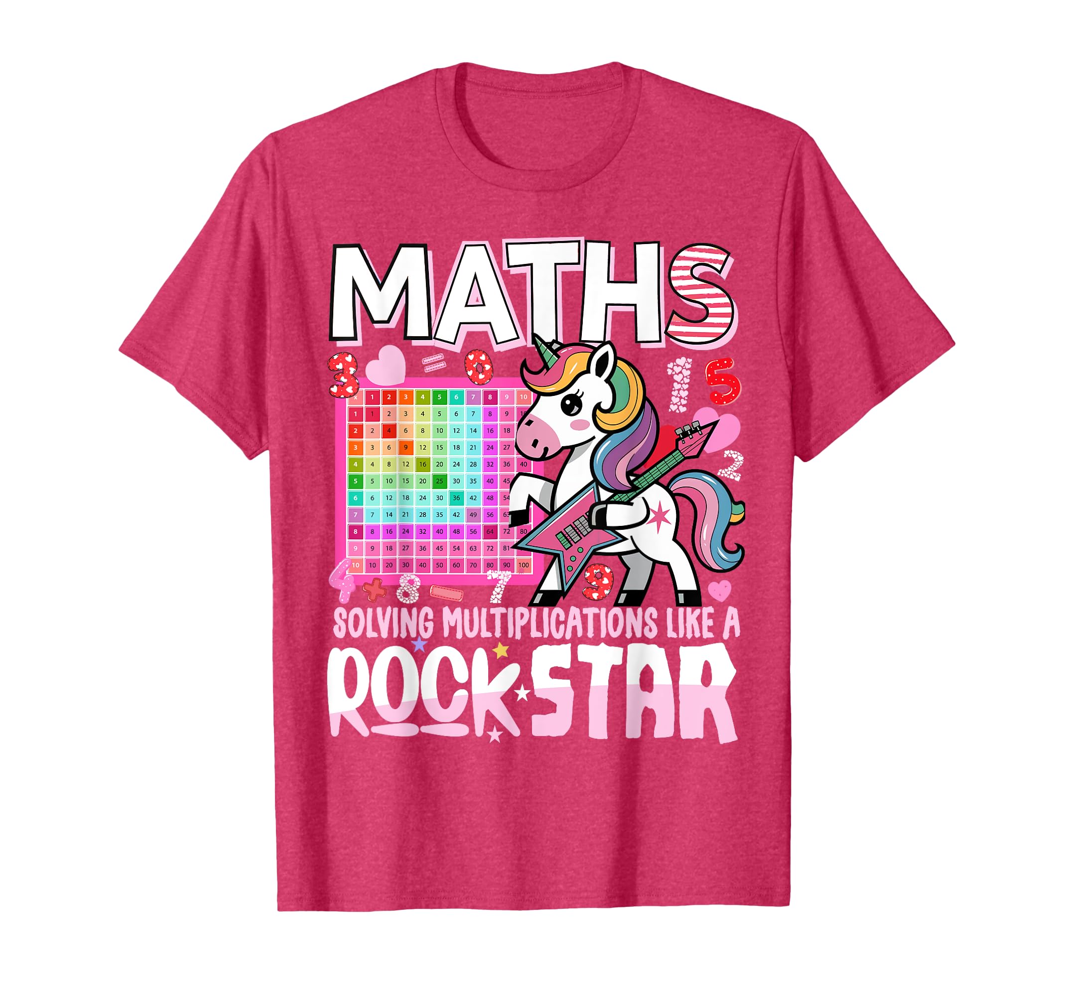 Maths Day Costume Idea For Kids & Numbers Maths Rockstar T-Shirt, Black